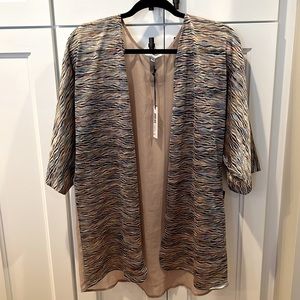 ASTARS Gypset Mixed Media Sheer Back KIMONO New NWT One Size Daily Look